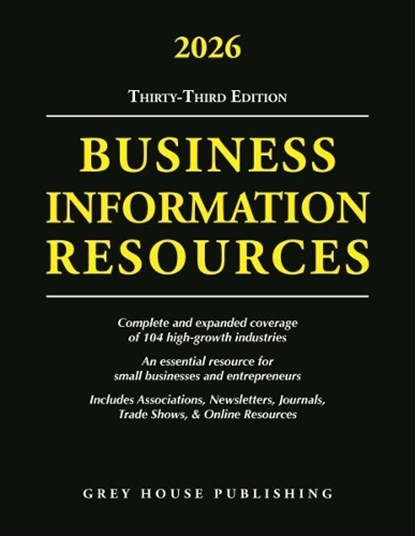 Business Information Resources, 2026: Print Purchase Includes 1 Year Free Online Access, Grey House Publishing - Paperback - 9798891794887