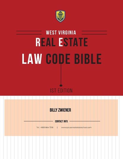 West Virginia Real Estate Law Code Bible, Billy Zwiener - Paperback - 9798992500202