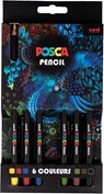 Uni Posca Pencil Set 6 stuks - Uni Posca - 3296280043586