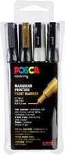 Posca paintmarker PC-3M, set van 4 markers in geassorteerde kleuren - Posca - 3296280033372