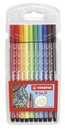 Pen 68, premium viltstift, etui met 10 kleuren - STABILO - 4006381327329