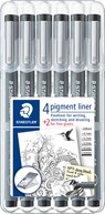 Staedtler fineliner Pigment Liner etui van 4 + 2 - Staedtler - 4007817308356