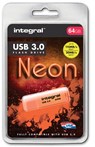 Integral Neon USB 3.0 stick, 64 GB, oranje - Integral - 5055288418899