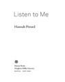 Listen To Me - Hannah Pittard - 9780544715233