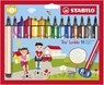 Trio Scribbi, ergonomische viltstift, onverwoestbaar door meeverende punt, etui met 14 kleuren - STABILO - 4006381492522