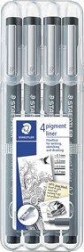 Staedtler fineliner Pigment Liner opstelbare box met 4 stuks (0,1 - 0,3 - 0,5 en 0,7 mm) - Staedtler - 4007817326725
