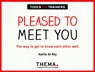 Pleased to meet you -  - 9789058719461