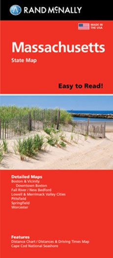 Rand McNally Easy to Read Folded Map: Massachusetts State Map