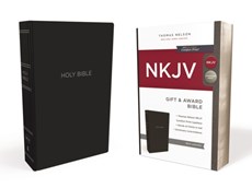 NKJV, Gift and Award Bible, Leather-Look, Black, Red Letter, Comfort Print