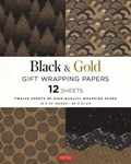 Black & Gold Gift Wrapping Papers - 12 Sheets | Tuttle Studio | 