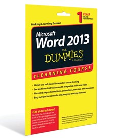 Word 2013 For Dummies eLearning Course Access Code Card (12 Month Subscription)