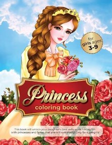 princess coloring book for girls ages 3-9