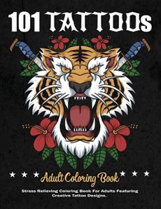 101 Tattoos Adult Coloring Book
