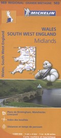 Michelin Wegenkaart 503 Wales, Engeland Zuidwest Midlands | Michelin | 