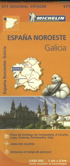 571 España Noroeste: Galicia 1:400.000 wegenkaart Galicië