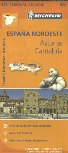 Michelin Wegenkaart 572 Spanje Noordwest - Asturias, Cantabria