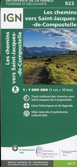 Les Chemins de Saint-Jacques de Compostelle 1:1 000 000 | auteur onbekend | 9782758550761