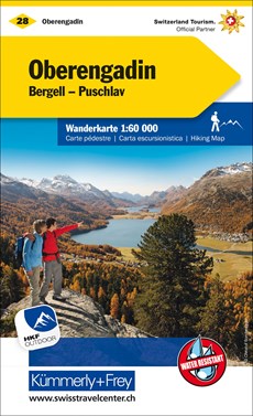 28 Oberengadin, Bergell, Puschlav 1:60.000 wandelkaart