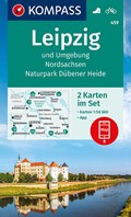 KOMPASS Wanderkarten-Set 459 Leipzig und Umgebung, Nordsachsen, Naturpark Dübener Heide (2 Karten) 1:50.000 | Kompass-Karten GmbH | 