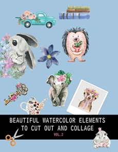 Beautiful watercolor elements to cut out and collage vol.2