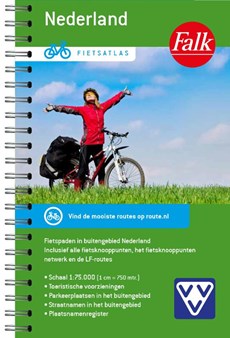 Falk VVV Fietsatlas Nederland - Overzicht van alle fietsknooppunten en LF fietsroutes in Nederland - fietsgids