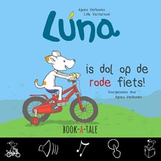 Luna is dol op de rode fiets