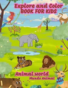 Coloring book the animal world for kids