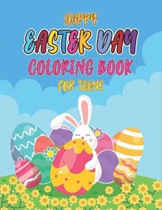 Happy easter day coloring book for teens