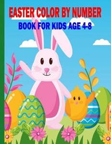 easter color by number book for kids age 4-8