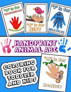 Handprint Animal ABC Coloring Book for Toddler and Kids