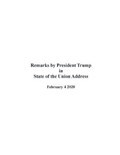 Remarks by President Trump in State of the Union Address | Donald John Trump | 