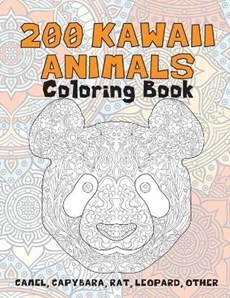 200 Kawaii Animals - Coloring Book - Camel, Capybara, Rat, Leopard, other