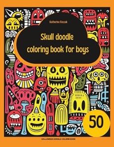 Skull doodle coloring book for boys