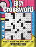 2024 easy crossword puzzles book for adults with solution: New Large Print 100 Crossword Puzzle Book for Adults, with Solutions for Seniors and Teens | Jokciven Book House | 