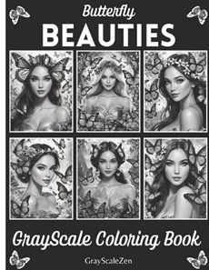 Butterfly Beauties Grayscale Coloring Book