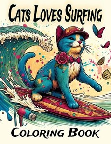 Cats Loves Surfing Coloring Book