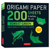 Origami Paper 200 sheets Forest Green 6"a