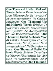 One Thousand Useful Mohawk Words
