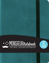 Monsieur Notebook - Real Leather A6 Turquoise Plain