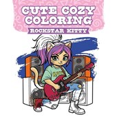 Cute Cozy Coloring: Rockstar Kitty