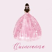 Quinceanera Guest Book with pink dress (hardback)