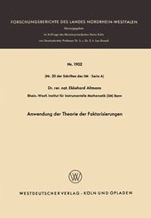 Anwendung der Theorie der Faktorisierungen