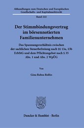 Der Stimmbindungsvertrag im börsennotierten Familienunternehmen