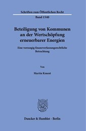 Beteiligung von Kommunen an der Wertschöpfung erneuerbarer Energien