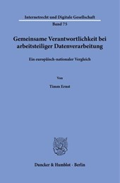 Gemeinsame Verantwortlichkeit bei arbeitsteiliger Datenverarbeitung Bd. 75