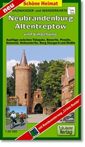 Radwander- und Wanderkarte Neubrandenburg, Altentreptow und Umgebung