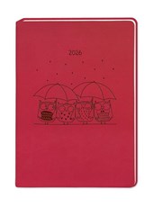 Terminplaner Lederlook 2026 Rot