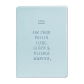 Terminplaner Lederlook 2026 Hellblau