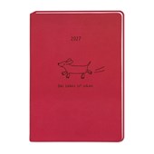 Terminplaner Lederlook 2027 Rot
