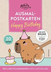Ausmal-Postkarten Happy Birthday